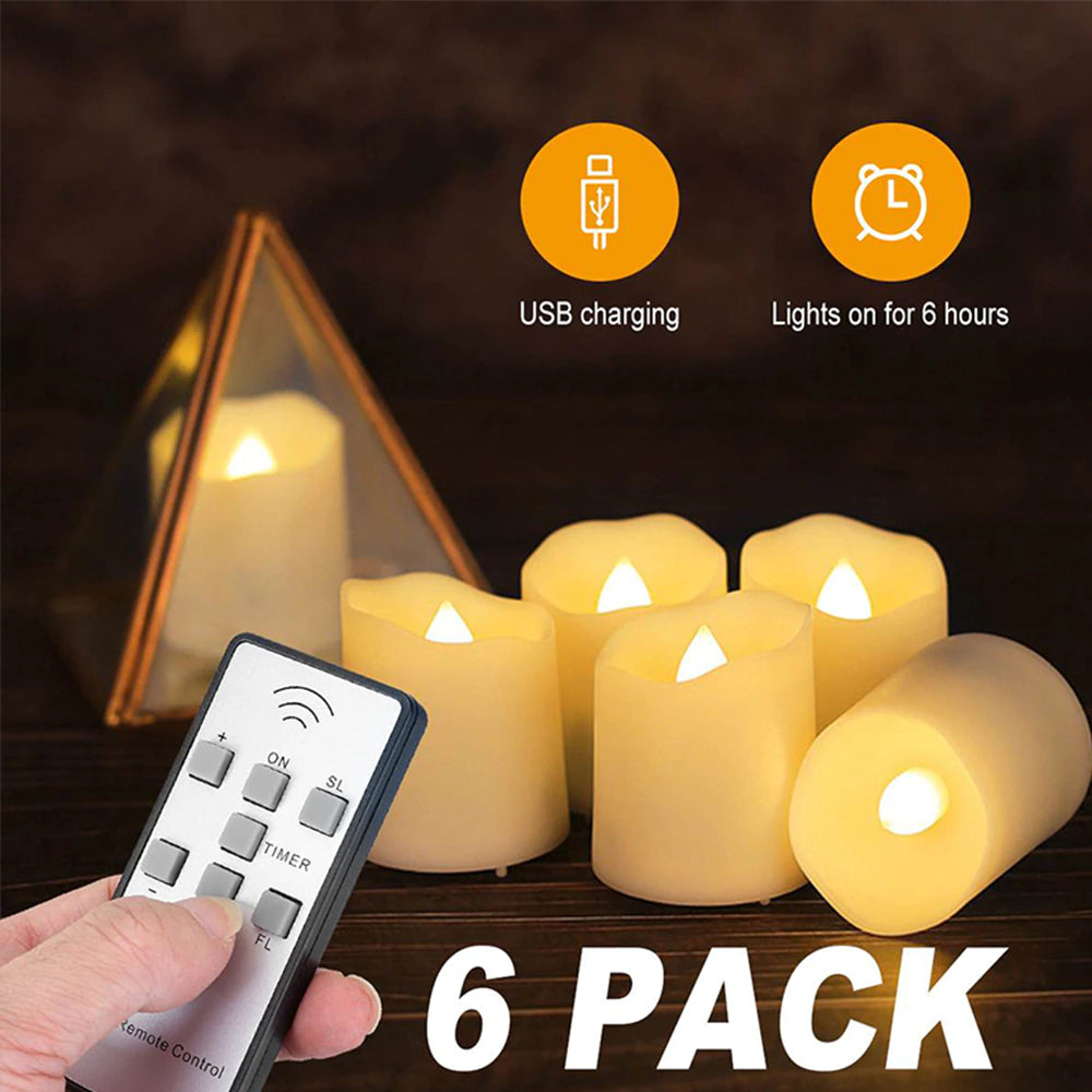 Rechargeable LED Candles Timer Remote Flameless Flickering from Odditygadget at $32.47