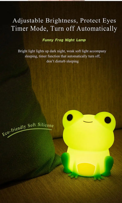 Frog Soft Silicone Sleeping Night Light Dimmable Timer Rechargeable Colorful Light from Odditygadget at $19.96