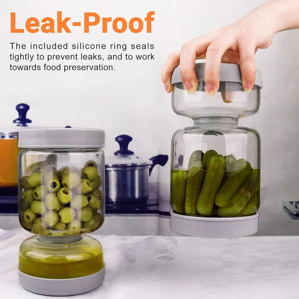 Hourglass Pickle Flip Jar Pickle and Olives Juice Wet and Dry Separator Food Container from Odditygadget at $15.97