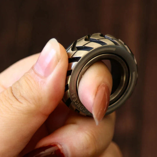 Stainless Steel Motorcycle Tire Fidget Ring from Odditygadget at $29.47