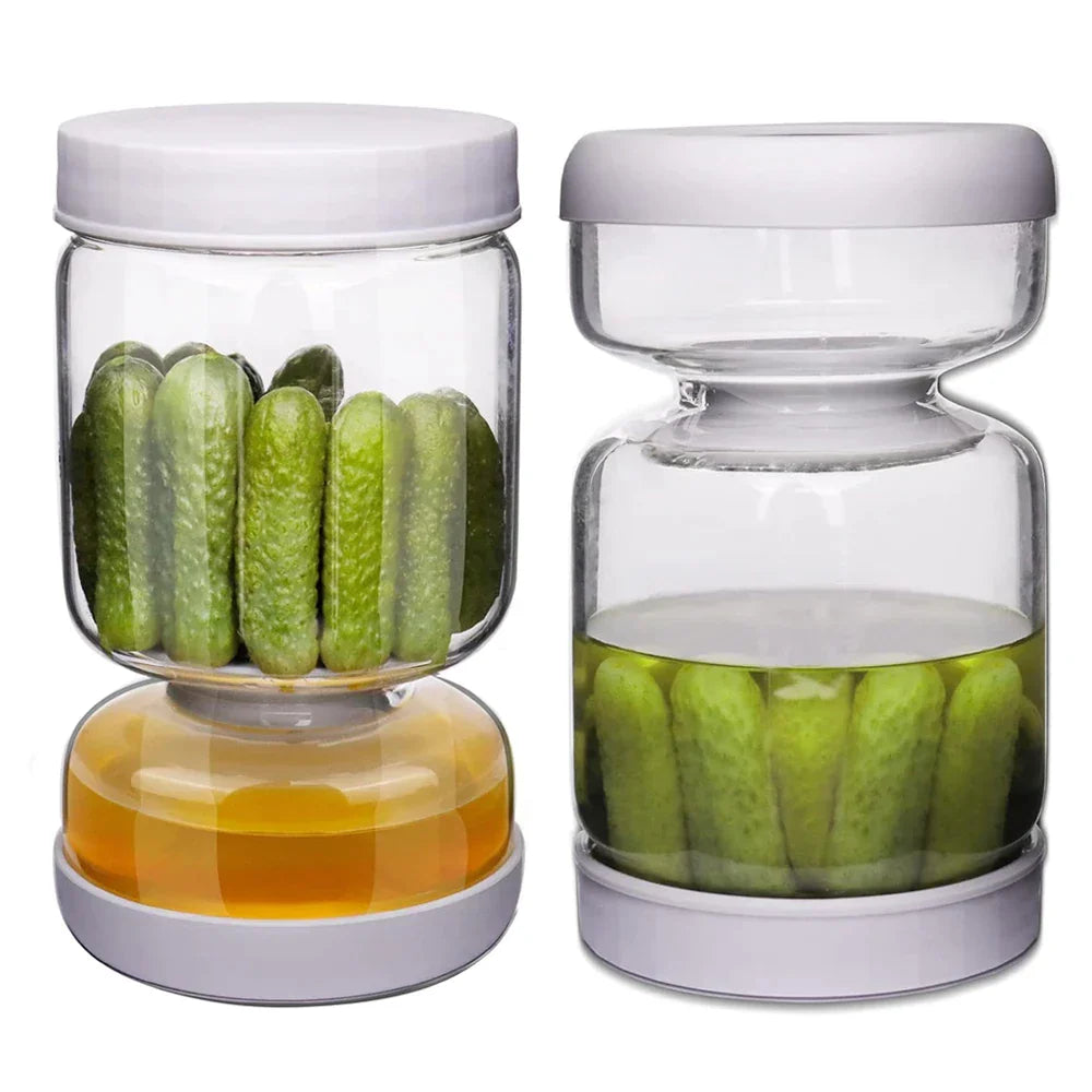 Hourglass Pickle Flip Jar Pickle and Olives Juice Wet and Dry Separator Food Container from Odditygadget at $15.97