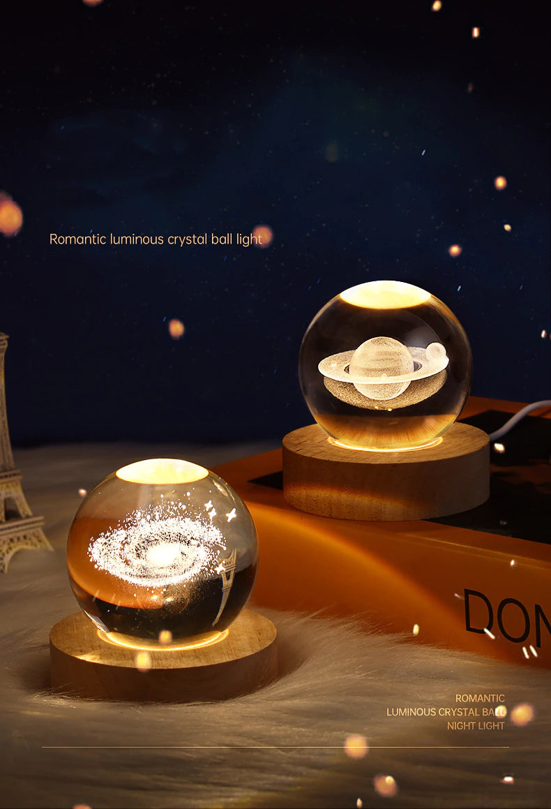 Glowing Planetary Galaxy Astronaut Crystal Ball Night Lights from Odditygadget at $28.98