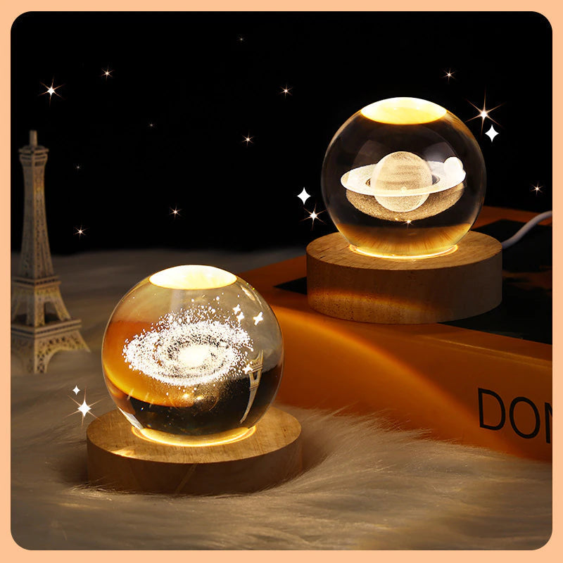 Glowing Planetary Galaxy Astronaut Crystal Ball Night Lights from Odditygadget at $28.98