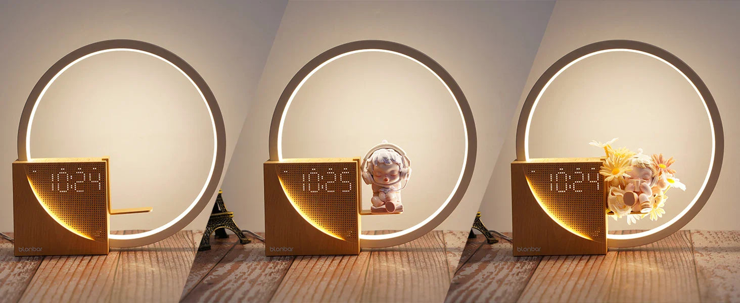 Blonbar Bedside Lamp, Touch Table Lamp with Natural Sounds, Desk Lamp with Alarm Clock, Touch Control 3 Levels Brightness from Odditygadget at $62.97