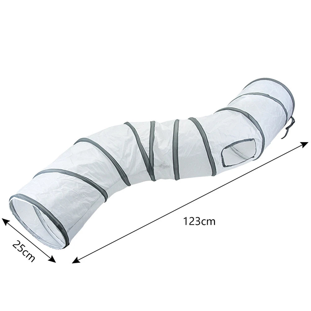 Collapsible Tube Cat Tunnel Toys Hanging Balls Foldable Cat Cave