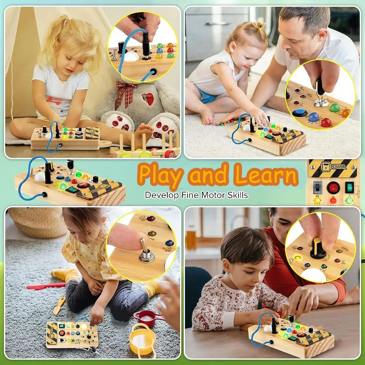 Montessori Busy Board Sensory Wooden with LED Light Switch Control Board from Odditygadget at $24.97