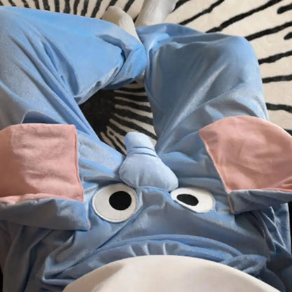 3D Ears Trunk Cartoon Lovely Elephant Loose Casual Plush Sleepwear from Odditygadget at $25.97