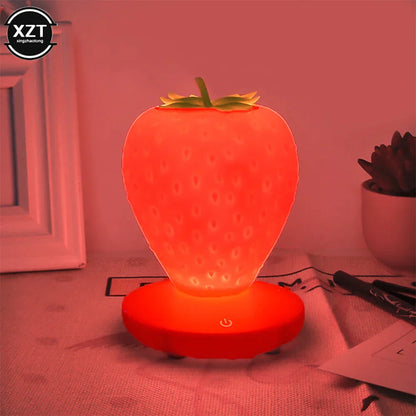 LED Strawberry Lamp for Bedroom Silicon Touch-Sensor USB Rechargeable from Odditygadget at $24.97