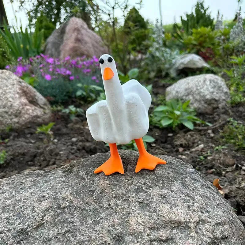 Funny Duck Personalized Middle Finger Resin Statue from Odditygadget at $16.79