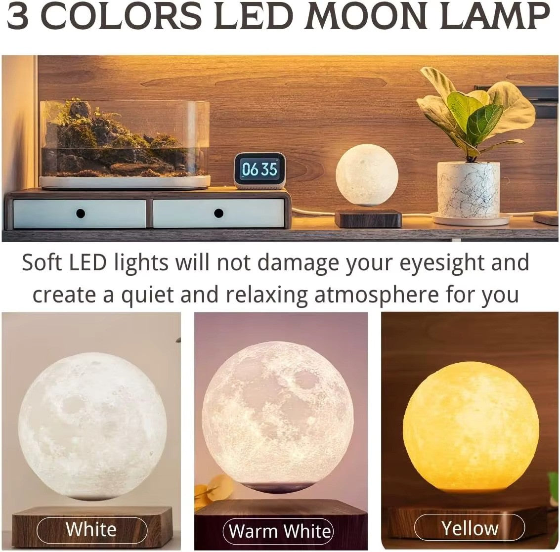 Magnetic Levitating Moon Lamp Spinning Luna Night Light