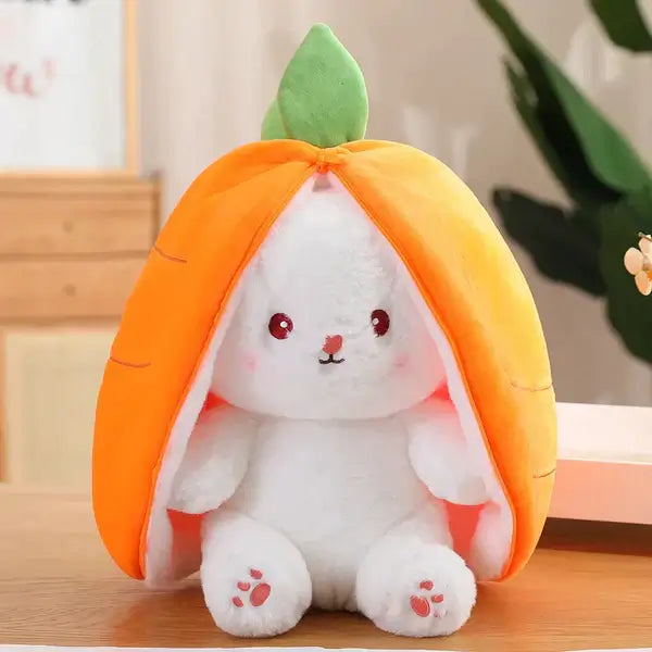 Cute Rabbit Doll Carrot Strawberry Plush Pillow Transform to Bunny from Odditygadget at $12.97