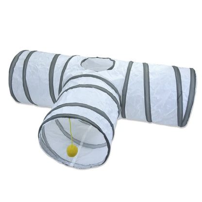 Cat Tunnel Toys Hanging Balls Foldable Cat Cave from odditygadget at 14.97