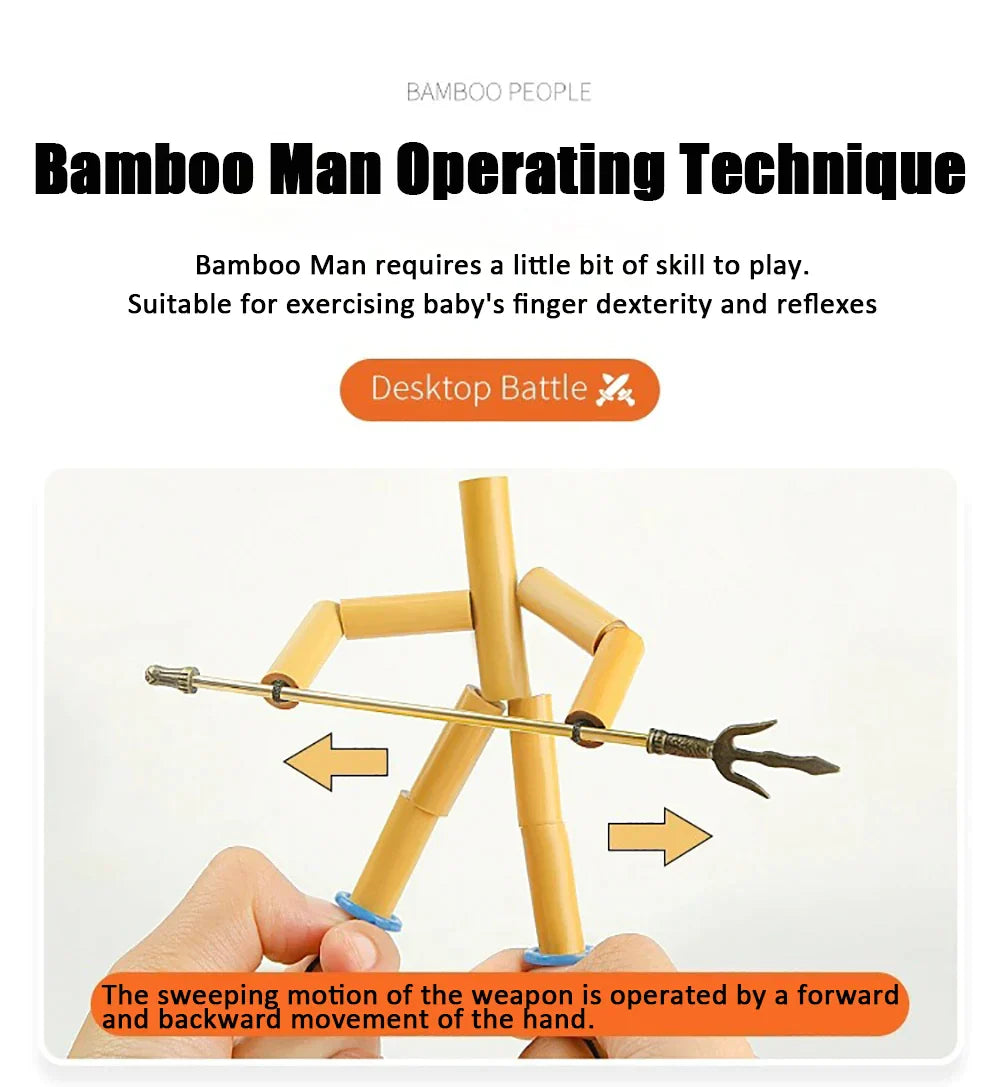 DIY Small Bamboo Man Two Player Battle Fun Interactive Party Game from Odditygadget at $19.97