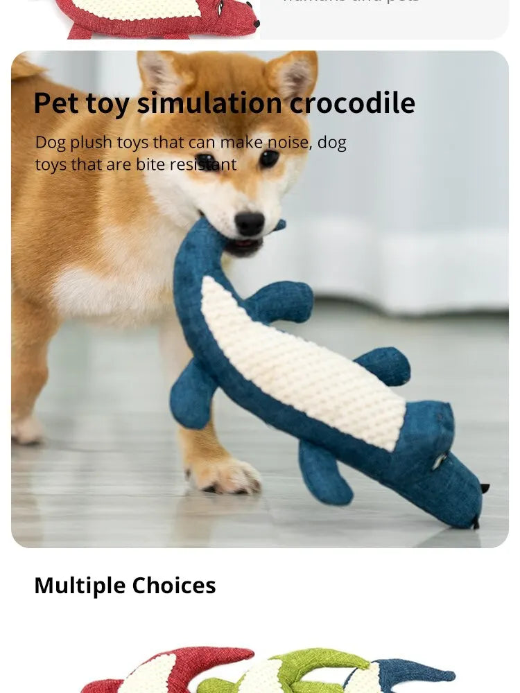 Pet Chew Interactive Cartoon Animal Plush Alligator Shape Dog Sound Toy from Odditygadget at $14.97