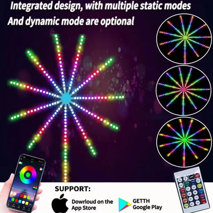 RGBIC Firework Strip Lights LED Bluetooth APP Control USB 5V Sound Control Symphony