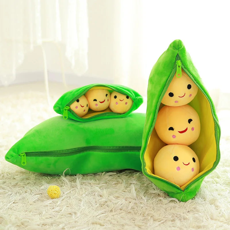 3 Peas In A Pod Plush Toy Soft Cute Stuffed from Odditygadget at $12.97