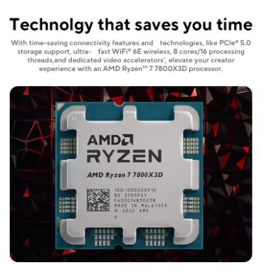 AMD Ryzen 7 7800X3D R7 7800X3D 5.0 GHz 8-Core 16-Thread CPU 5NM 96M 100-100000910 Socket AM5 New Tray Without cooler