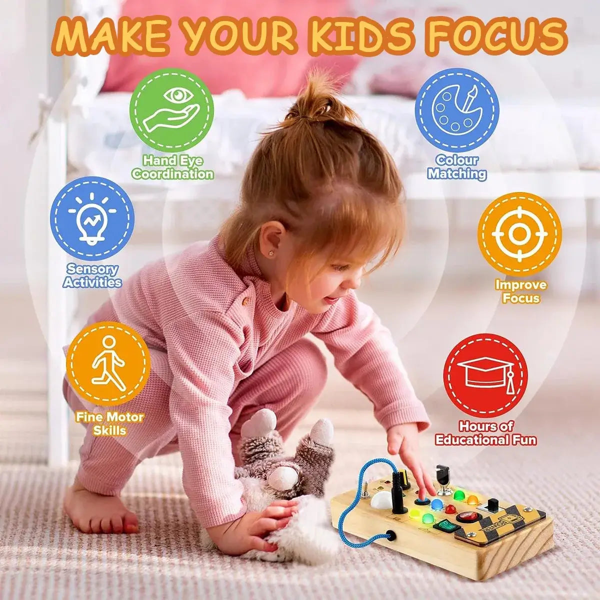 Montessori Busy Board Sensory Wooden with LED Light Switch Control Board from Odditygadget at $24.97