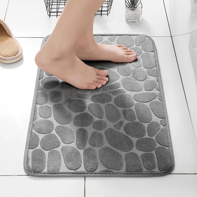 Foot Mat Coral Fleece Floor Mat Embroidered Bathroom Thickened Absorbent from Odditygadget at $13.97