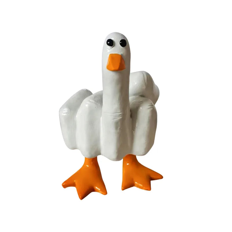 Funny Duck Personalized Middle Finger Resin Statue from Odditygadget at $16.79