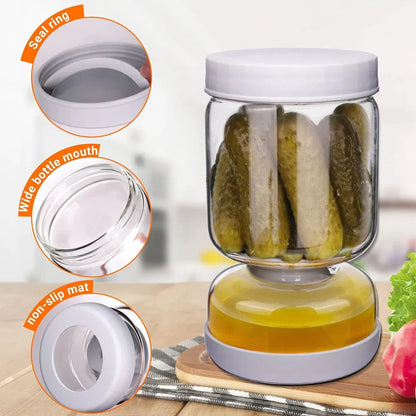 Hourglass Pickle Flip Jar Pickle and Olives Juice Wet and Dry Separator Food Container from Odditygadget at $15.97