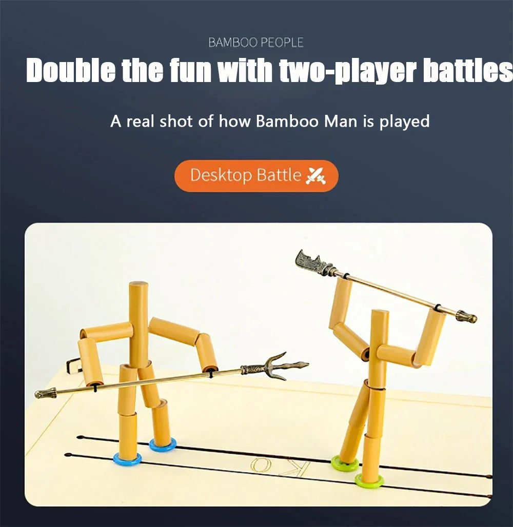 DIY Small Bamboo Man Two Player Battle Fun Interactive Party Game from Odditygadget at $19.97