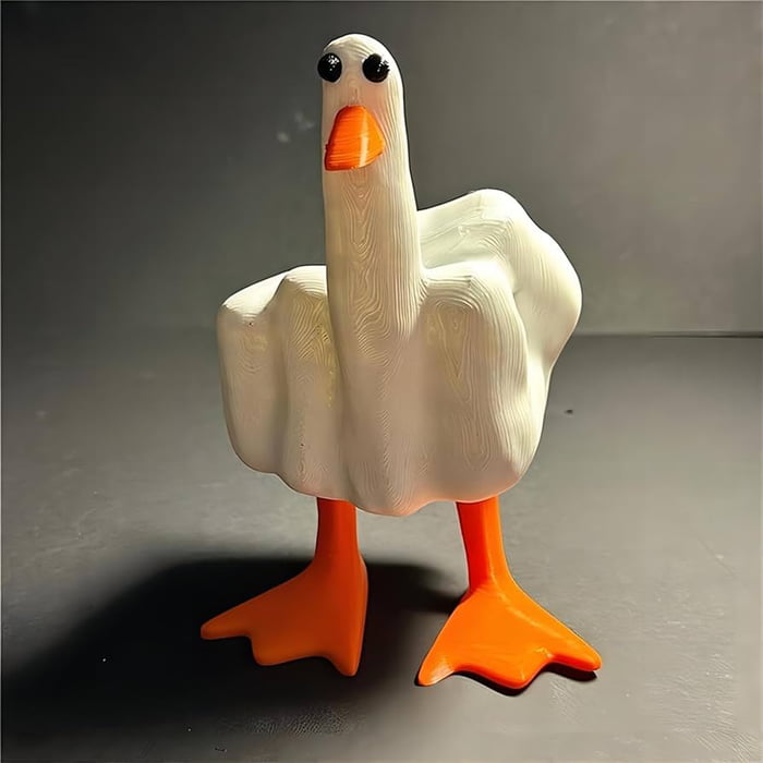 Funny Duck Personalized Middle Finger Resin Statue from Odditygadget at $16.79