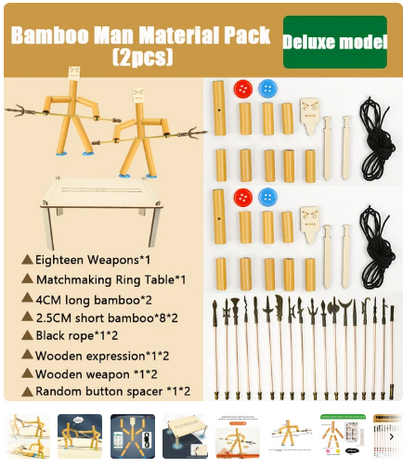 DIY Small Bamboo Man Two Player Battle Fun Interactive Party Game from Odditygadget at $19.97