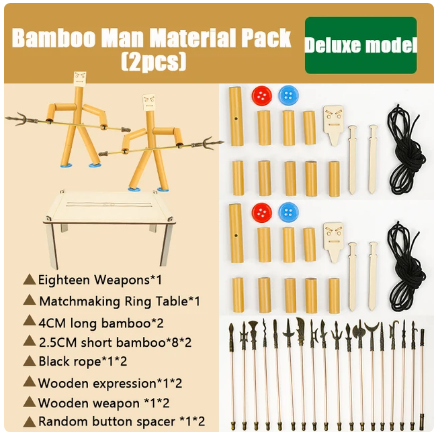 DIY Small Bamboo Man Two Player Battle Fun Interactive Party Game from Odditygadget at $19.97